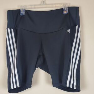 Adidas Aeroready Black White Stripe High Rise Tight Bike Shorts Size 3X